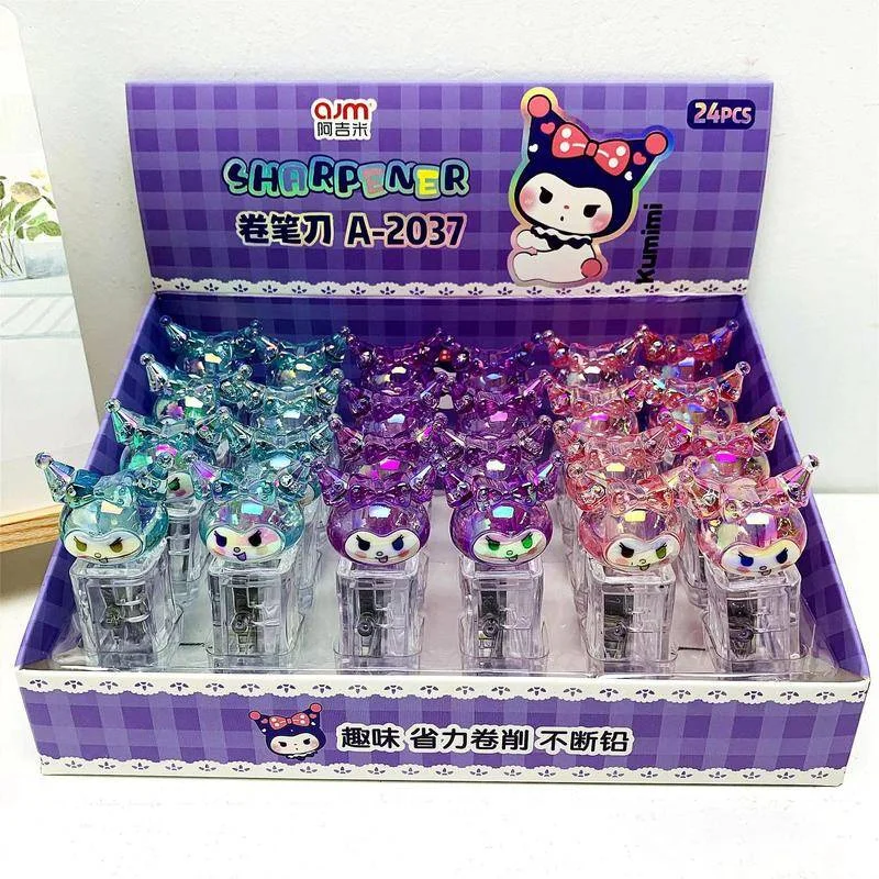 Crystal Laser Animal Cartoon Cartoon Shape Pencil Sharpener Mini Funny Expression Pencil Cutting Machine School Gift