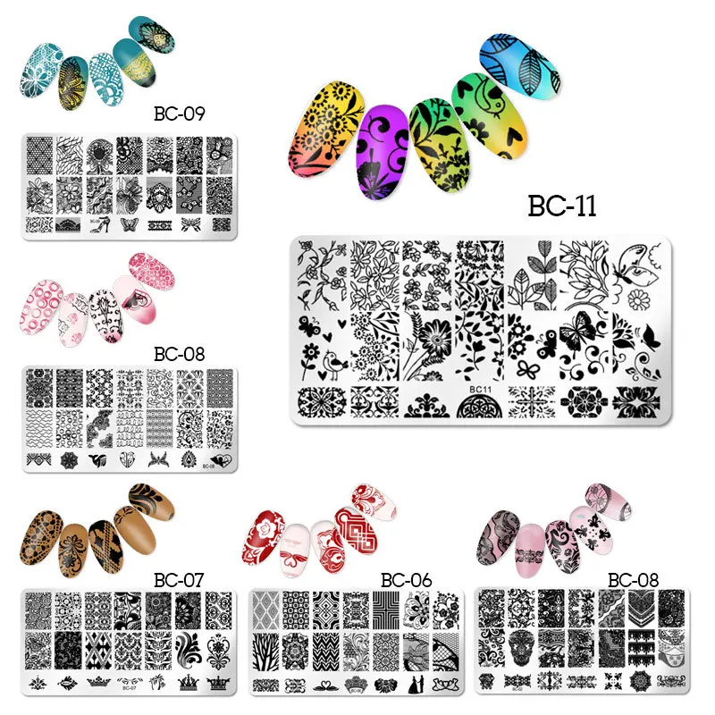 transfer printing template nail polish steel plate rectangular painted seal tool stamping nail french nail art silicone stamp