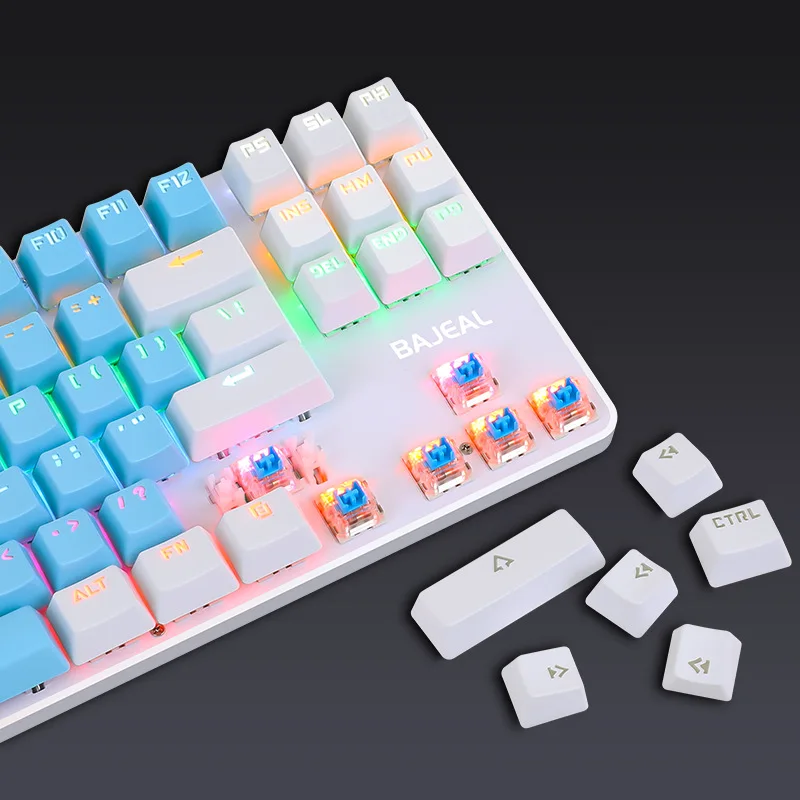 Best-selling 87 Keys Green Axis Gaming Gaming Desktop Computer Office Notebook Real Mechanical Keyboard