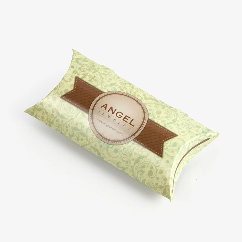 Eco- friendly Wholesale Custom Logo Printed Glossy Cardboard Pillow Shape Box Packaging Paper Boxes