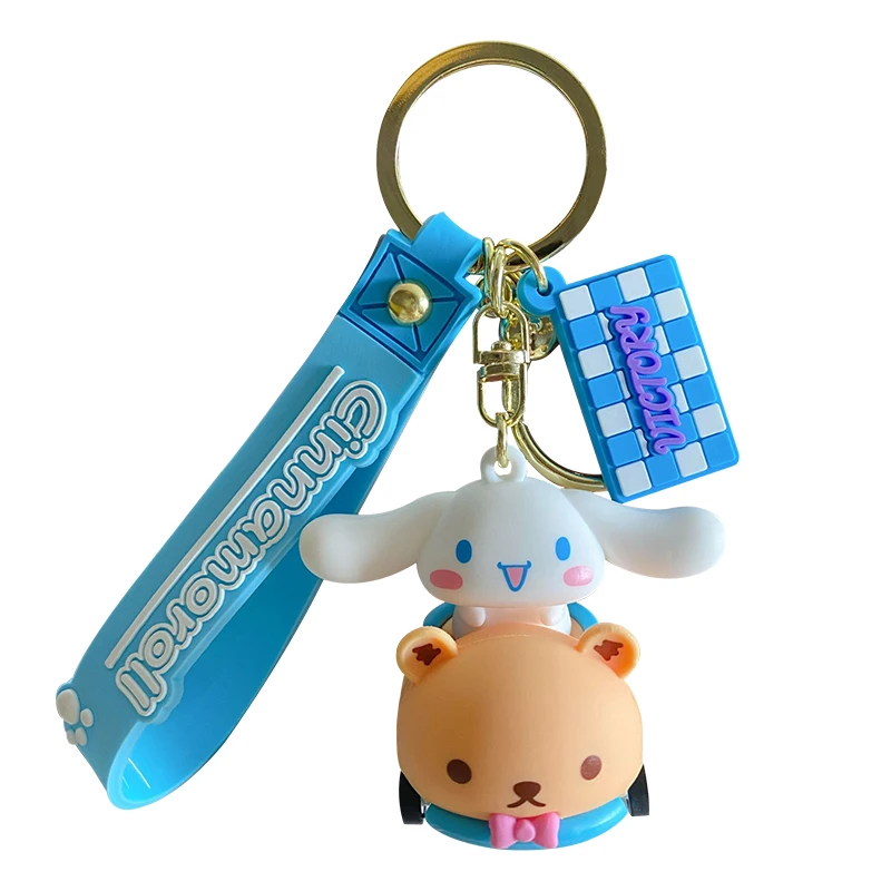 Baimao genuine sanrio car key chain cute kitty melody kuromi cinnamoroll charm pvc cartoon pendant keychain