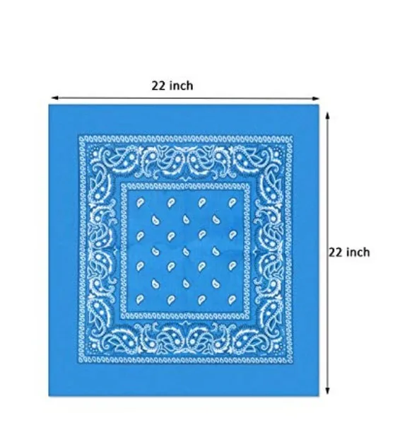 Бандана в стиле хип-хоп для мужчин и женщин, 100% хлопок, квадратный шарф с принтом пейсли, 55 х55 см