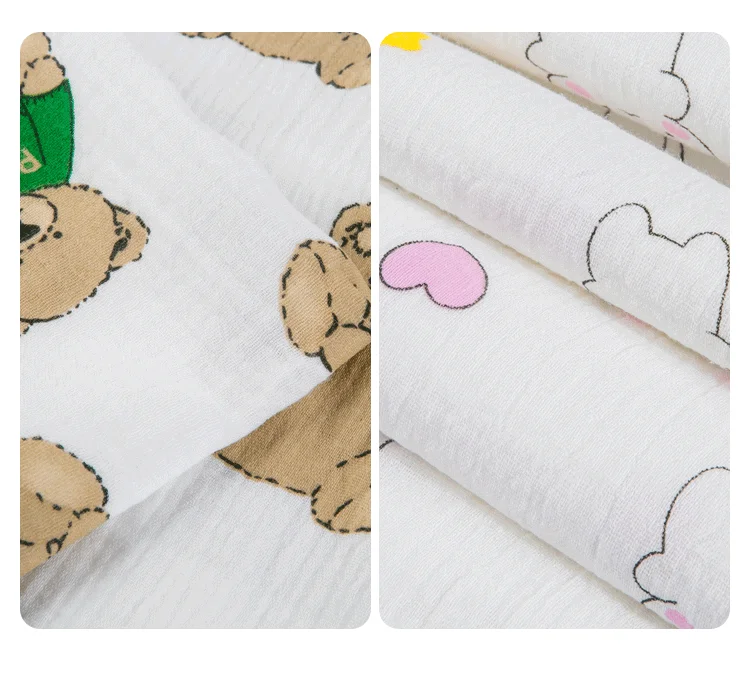 Hot Selling Top Quality 100% Cotton Plain Double Layer Use Printed Muslin Fabric For Clothes Dressing