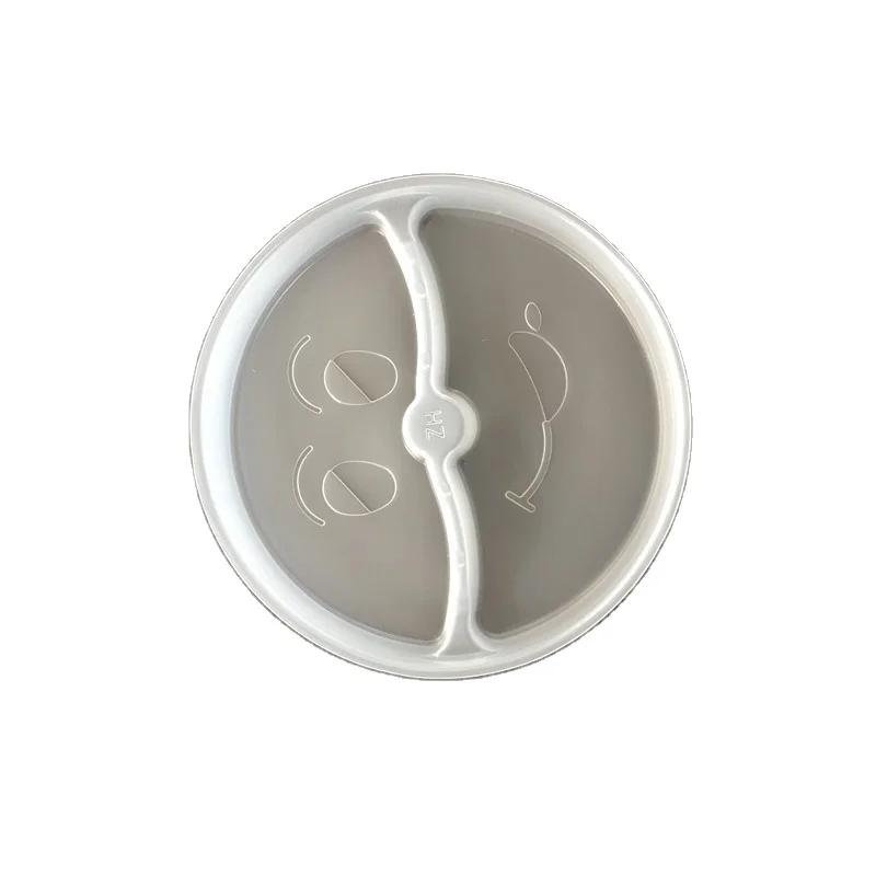
disposable plastic 165mm inner plate lid 2 compartment divided insert plates dishes for kraft paper bowl 