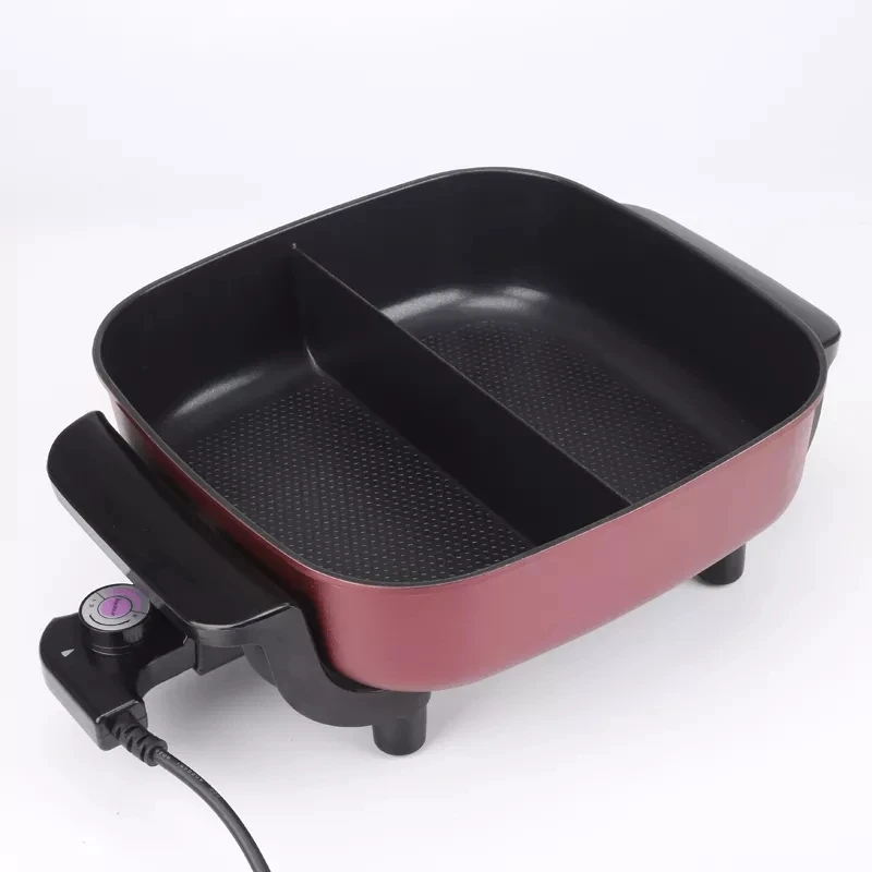 30cm non-stick coating hotpot electric skillet 12 inch electric deep skillet home electric skillet with glass vented lid