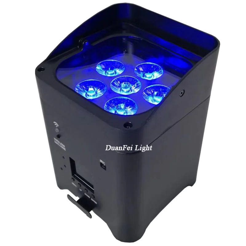 6X18W RGBWAUV Wireless DMX Up lighting Battery Operated Wifi&IRC Remote Control DJ LED Par Can Wash Light Disco Wedding Uplights
