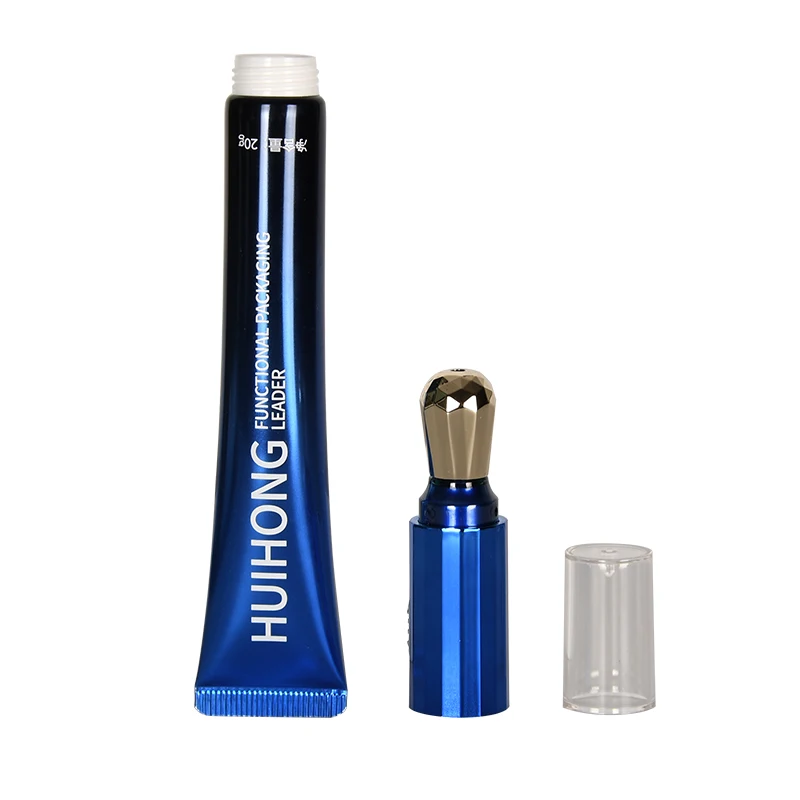 Push button vibration eye gel tube soft pe tube with eye cream roller tube massage applicator