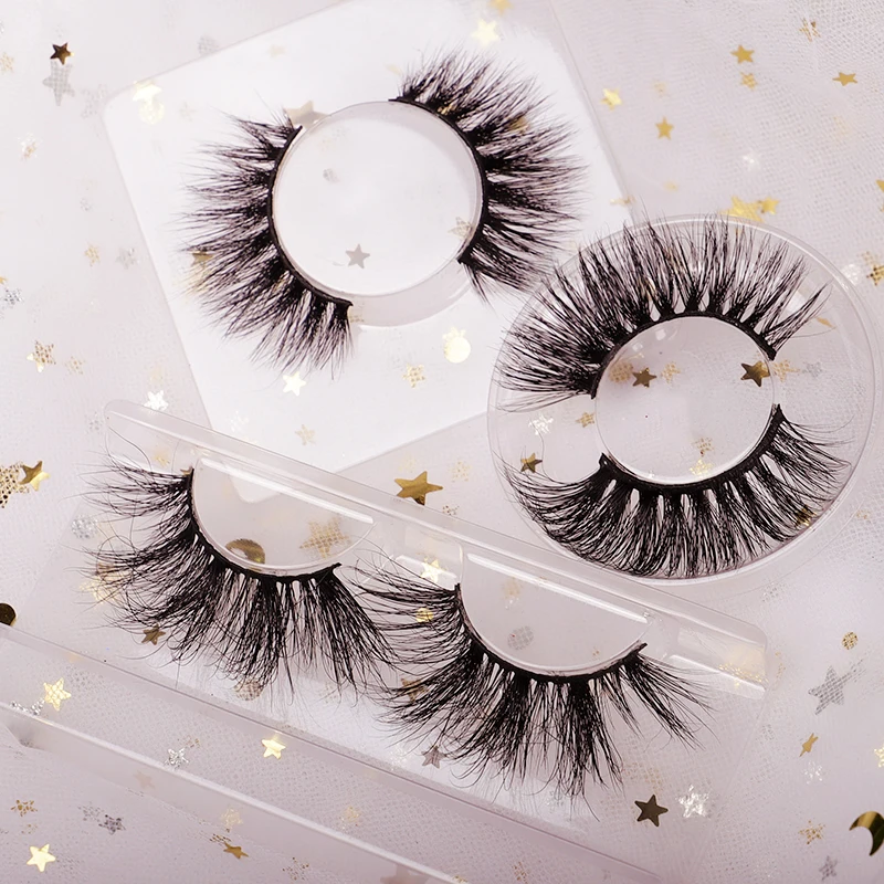 Free Shipping Super Fluffy Mink Fur Lashes Extra Dramatic Long Thick Curl Eyelashes Handmade Wispy Curly Mink Eyelashes