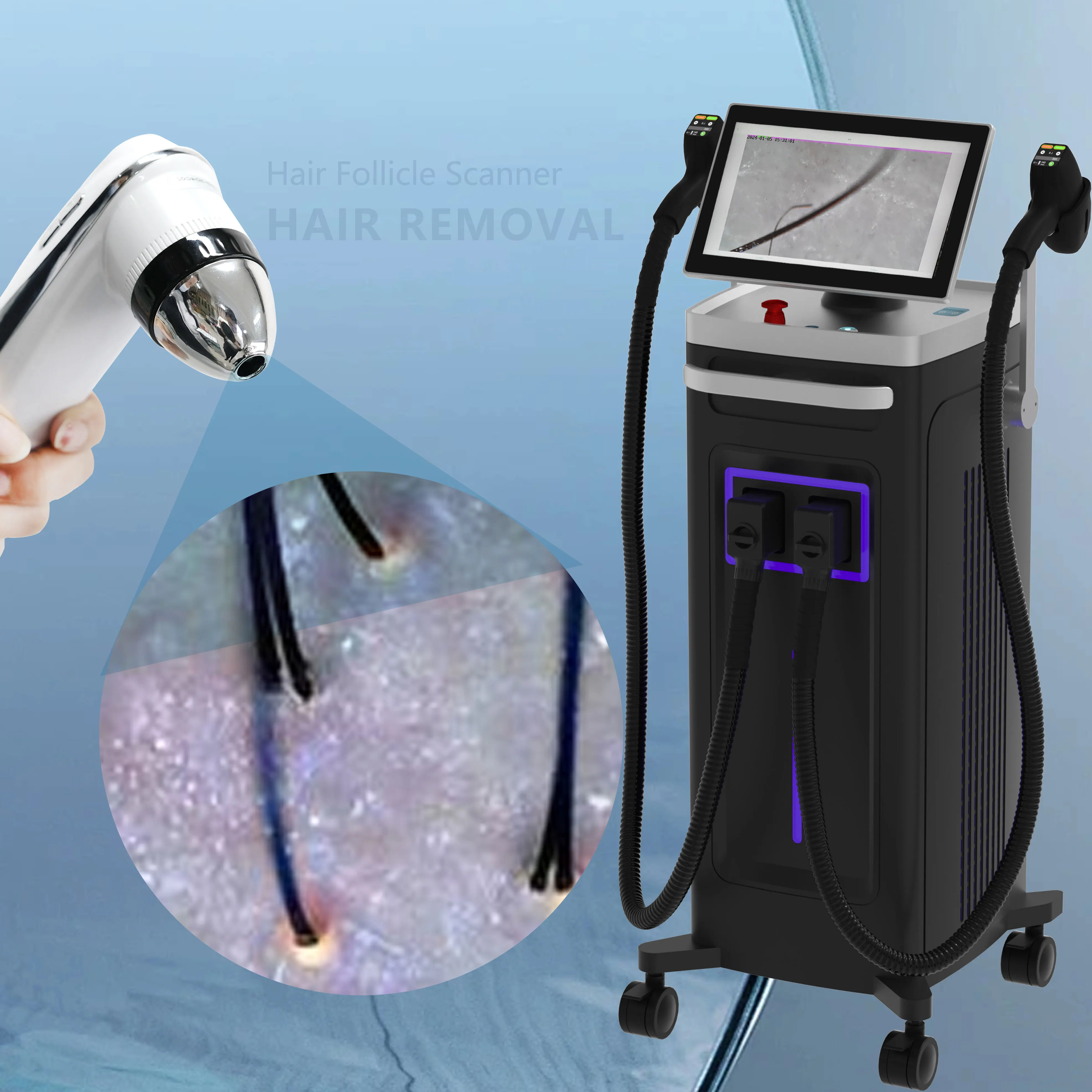Factory 50% discount ! 2024 KM Titanium diode remove hair lasering machine  ICE Diode Laser weifang km electronics ice titanium