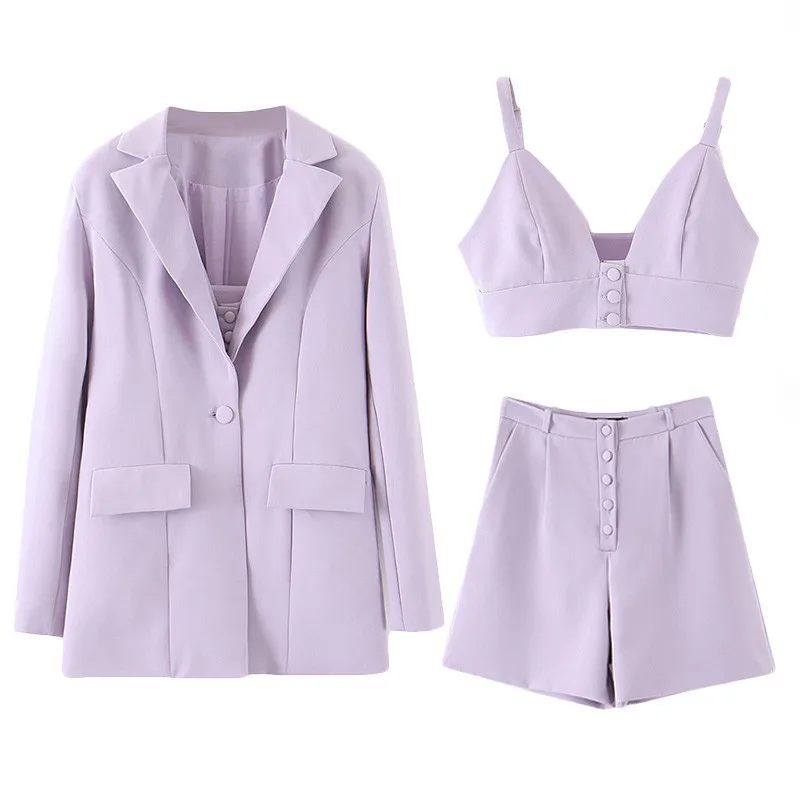 Custom Sexy Soft Comfortable Cool  leisure Lounge suit 3 Pieces Wear Women  Suit Set