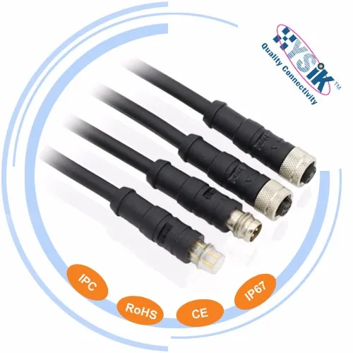 M8 Cable Assembly 2 3 4 5 6 8 Position IP67 Waterproof M8 Sensor Cable PVC Jacket Male Female Straight Aviation Connector 1Meter