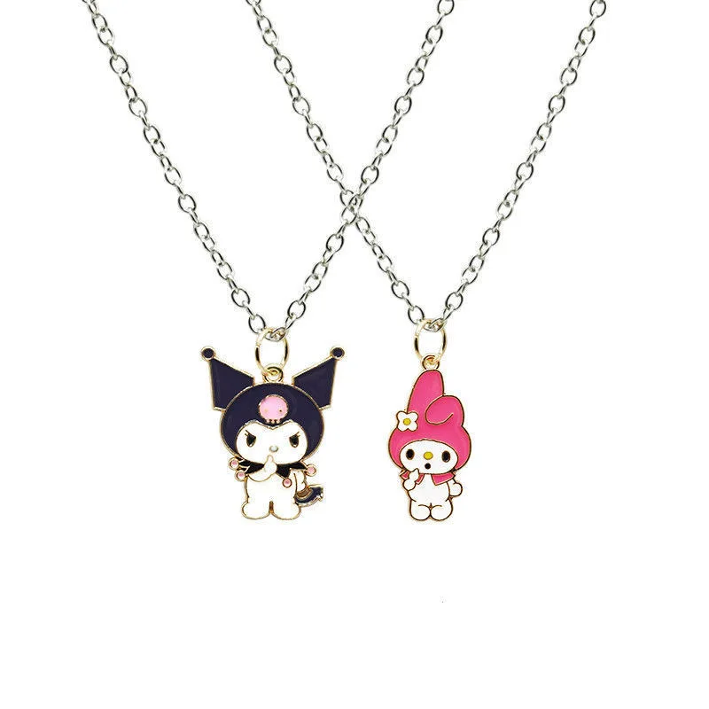 Hot Selling Cartoon Kuromi Necklace Anime Melody Pendant Metal Charming Sanrioed Necklace for Decoration