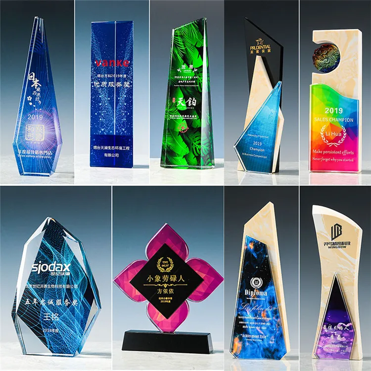 Crystal Trophy Color Trophies And Awards Manufacturer Customize Crystal Trophy Glass