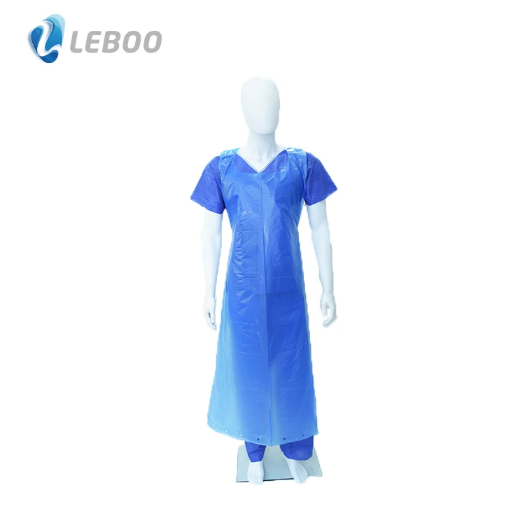 Высококачественный одноразовый фартук Leboo для пищевой промышленности синий