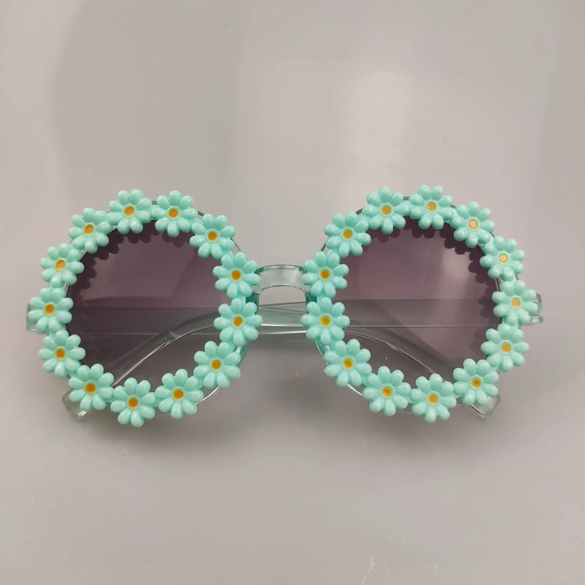 ZHIHENG 2024 new kids flower sunglasses girls boys plastic frame sunglasses colorful beautiful sunglasses