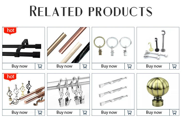 High Quality iron Finials Metal Accessories Adjustable Curtain Rod  For  windows