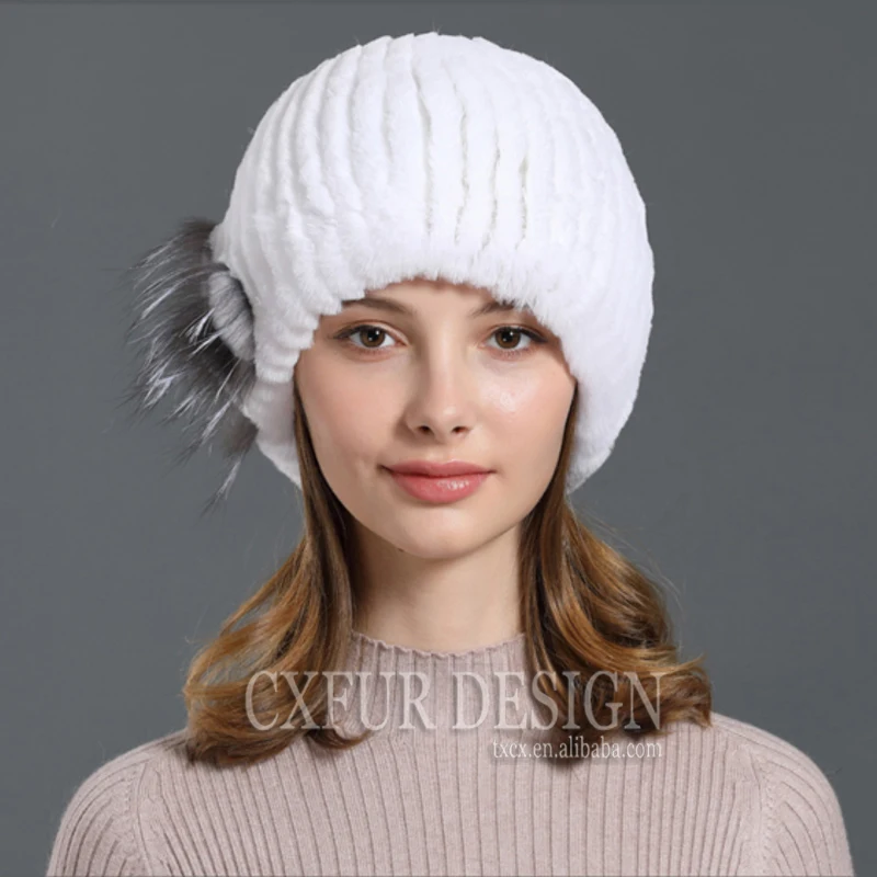 CX-C-184E зимняя шапочка ручной работы из натурального кроличьего меха