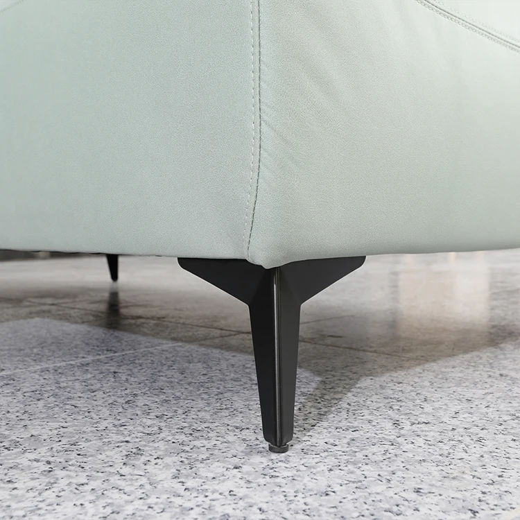 Light Green Living Room Sofa Set Furniture Sectional Modular PU Leather Sofa L Shape Sofa