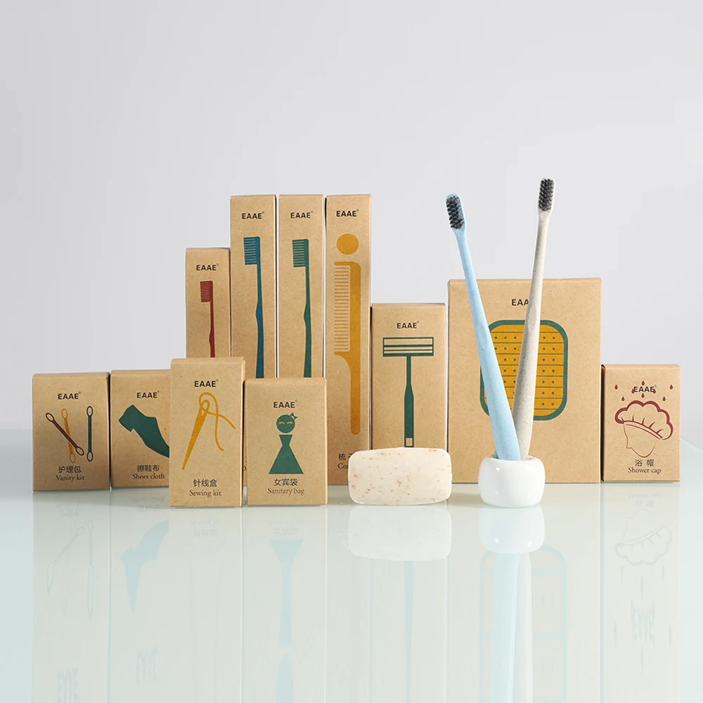 Wholesale Custom Logo Color Hotel Amenities Bathroom Bag Travel Set