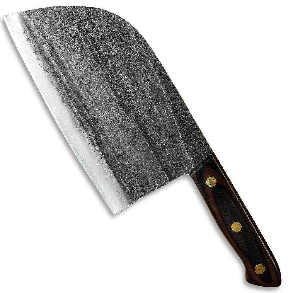 New Design 8 Inch Full Tang Stonewash 5mm Thick Easy Cut Bone Poultry Meat Fish German Steel Slaughter Bone Knife Kit