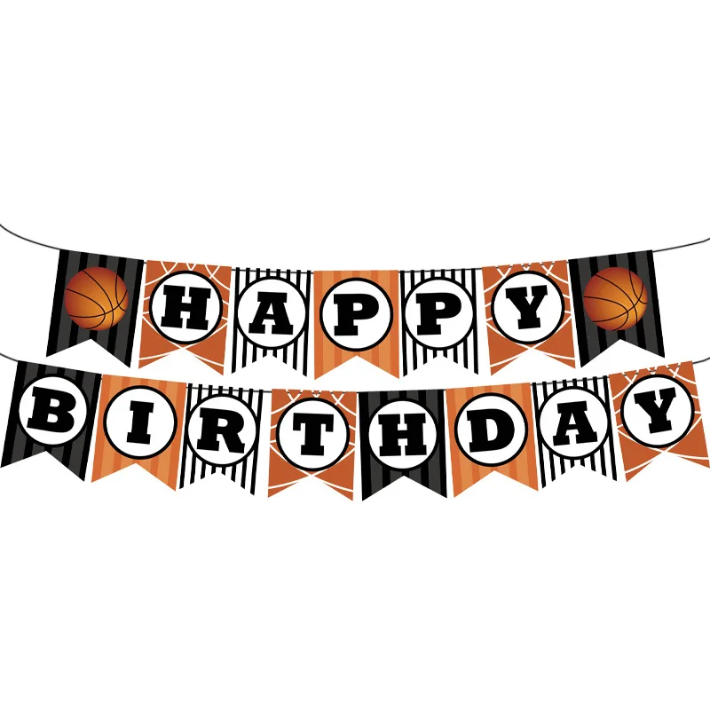 Customize Happy Birthday Banners Print Hanging Banner Paper Flags Colorful for Birthday Decoration Party Favors