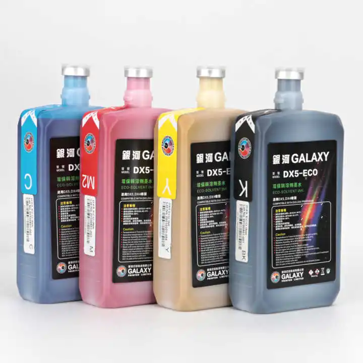 1 2 Liter 2 Years Premium Cheap Large Format Ecosolvent Eco Solvent Digital Printing Ink For Similarity 100% Galaxy Dx5 Xp600