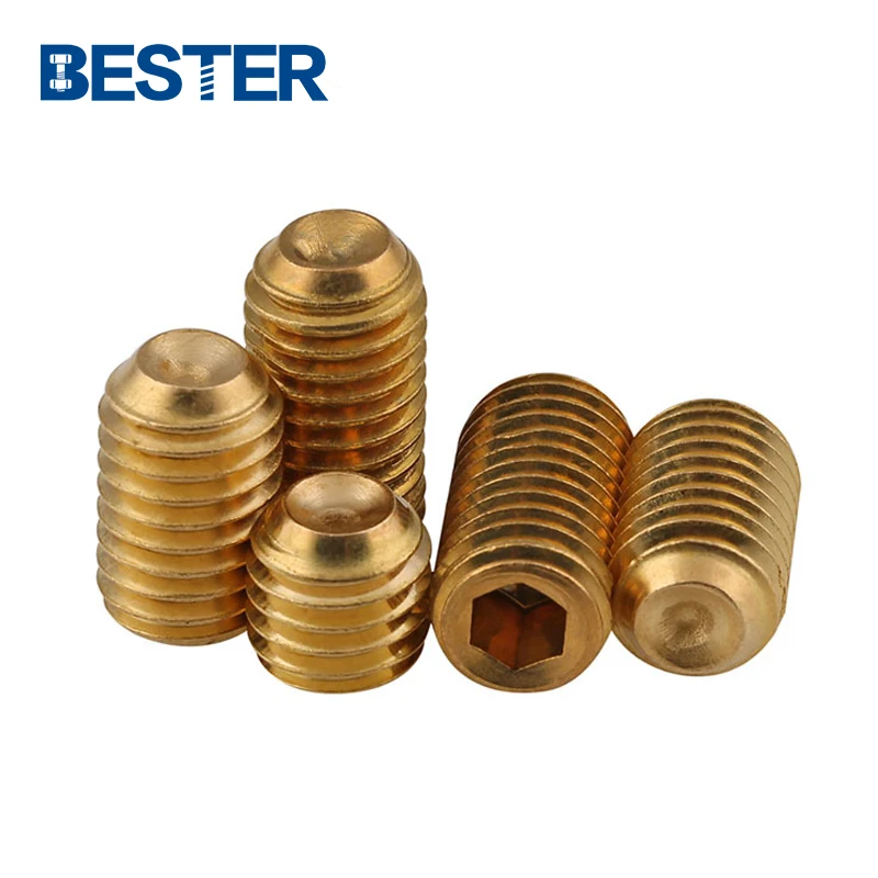 High pressure hexagon socket clamping machine screws DIN916 m7 grub screw with brass pivot