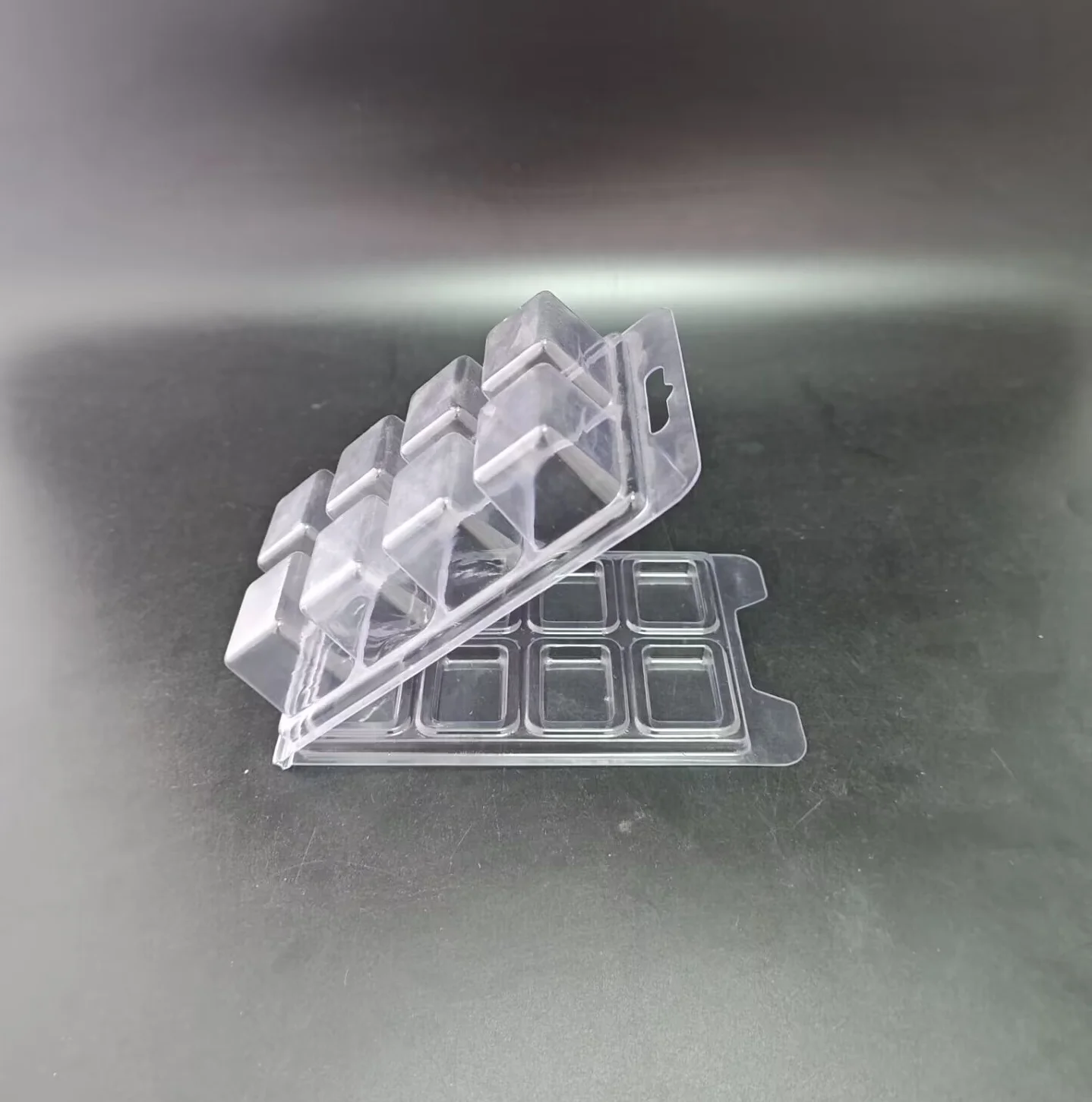Vacuum forming PVC blister clamshell custom 8 cell wax melt clamshell for candle