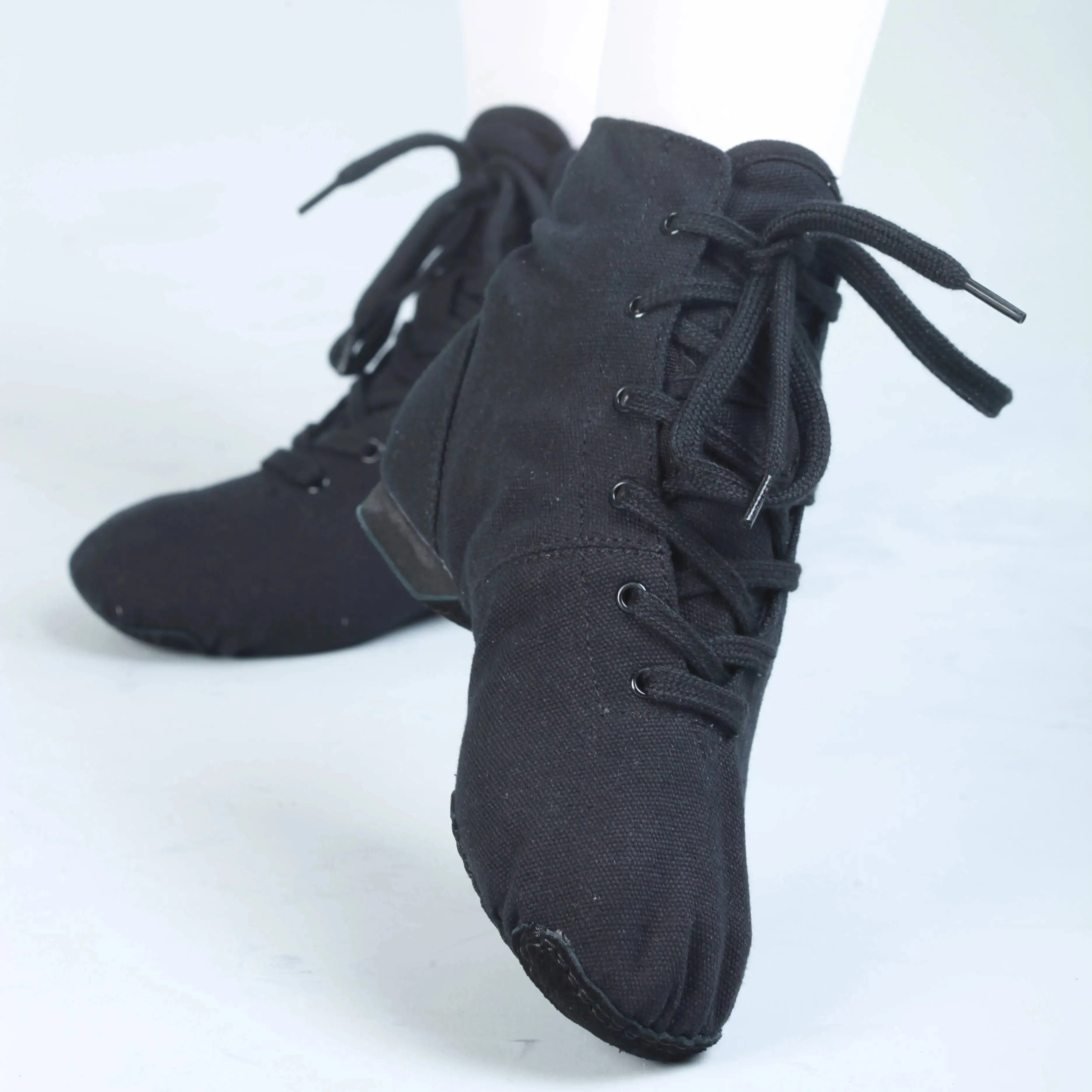 Dttrol D011002 Baili Dance Wholesale High Quality Canvas Lace Up High Top Jazz Boots Classical Practice Dancewear for women