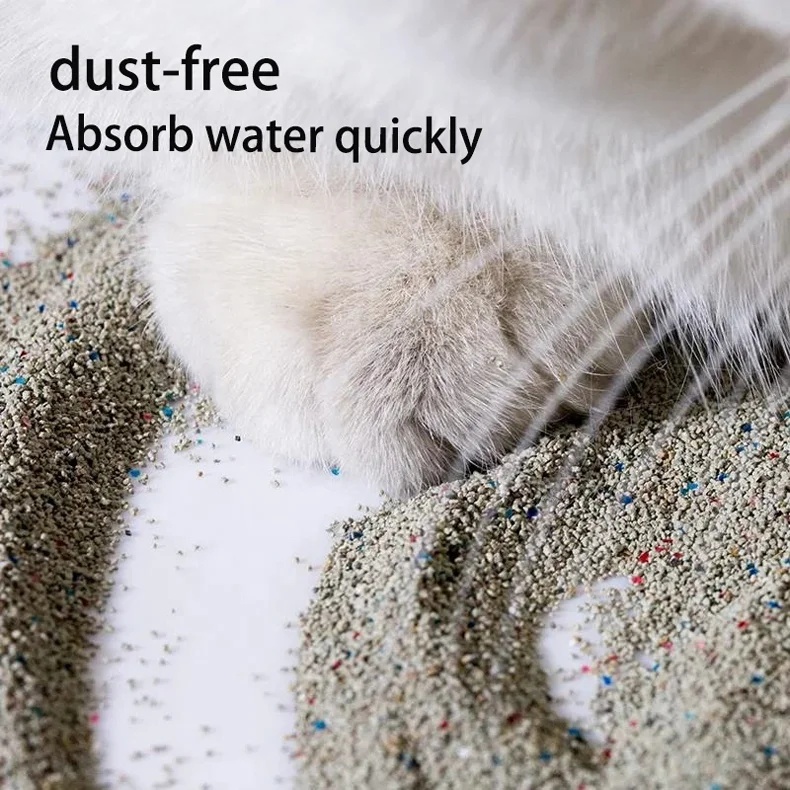 Custom Eco Friendly Fast Clumping Crushed Bentonite Clay Dust Free Volcanic Cat Litter Sand
