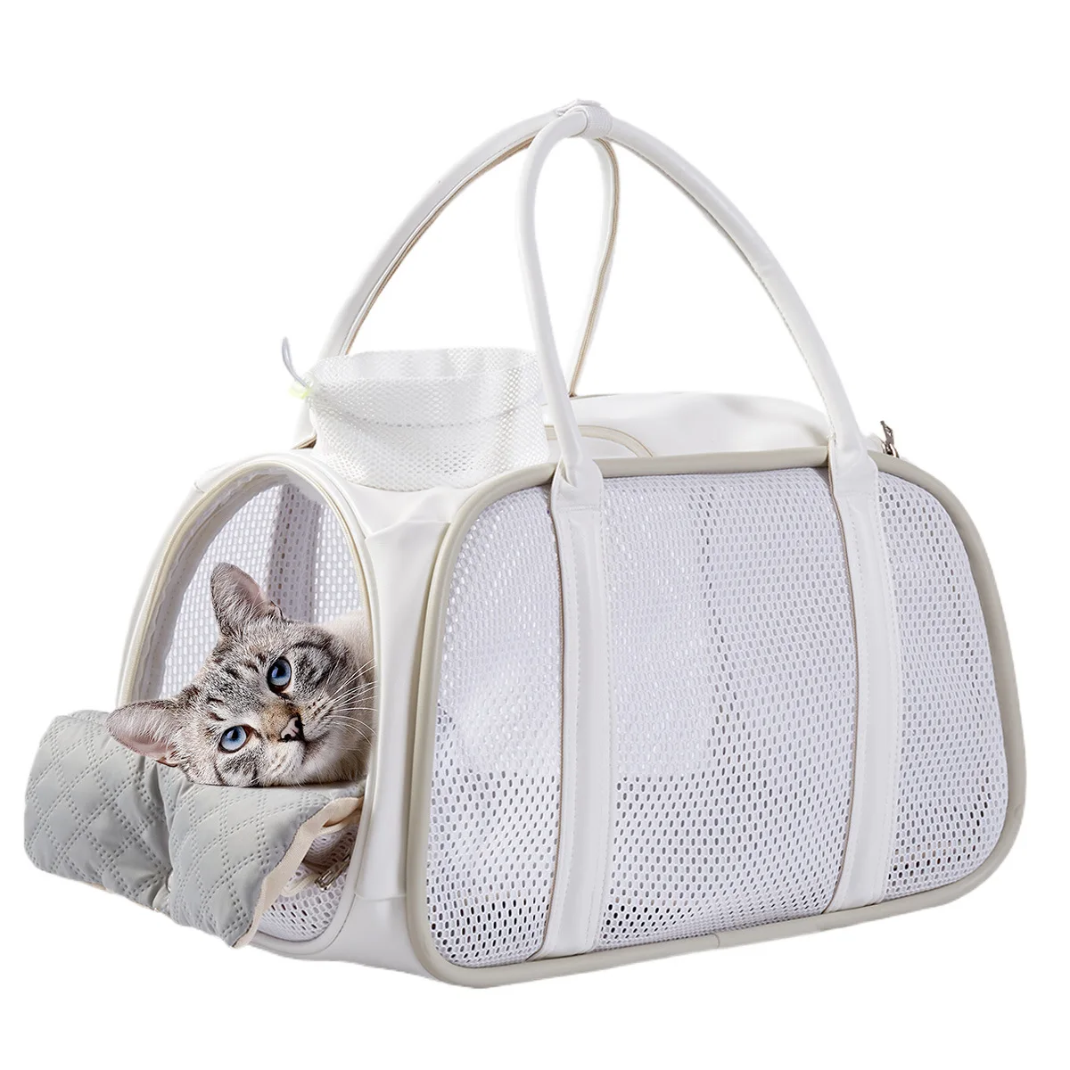 Outdoor Travel Portable Breathable Mesh Pet Carrier Bag Large Capacity Multifunctional Soft Cat Bags