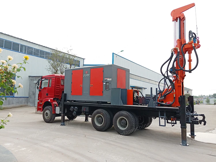 Bore Well Sino Truck Water Drilling Rig 300M Depht Water Boring Machine