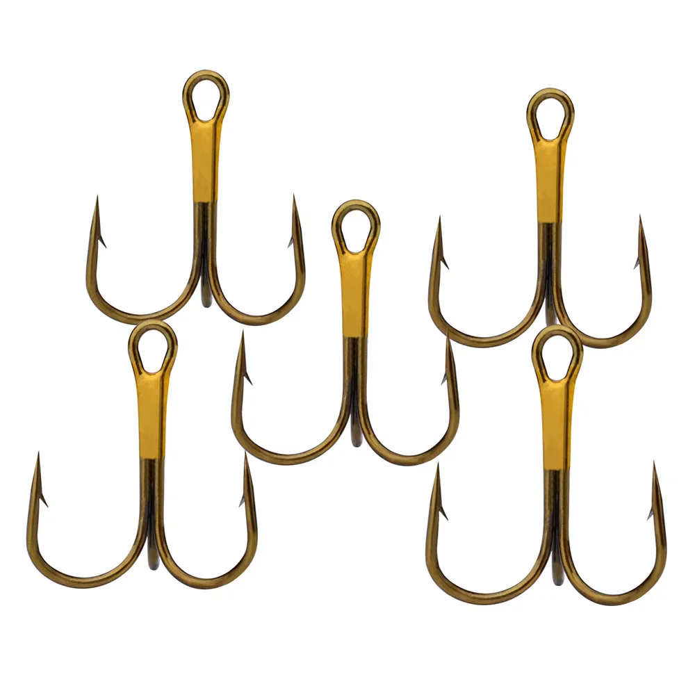 TOPIND 35647 50 Pcs/Bag Black Wholesale Supplier Best Quality Durable Barbed Tawny Silver Treble Fishing Hooks