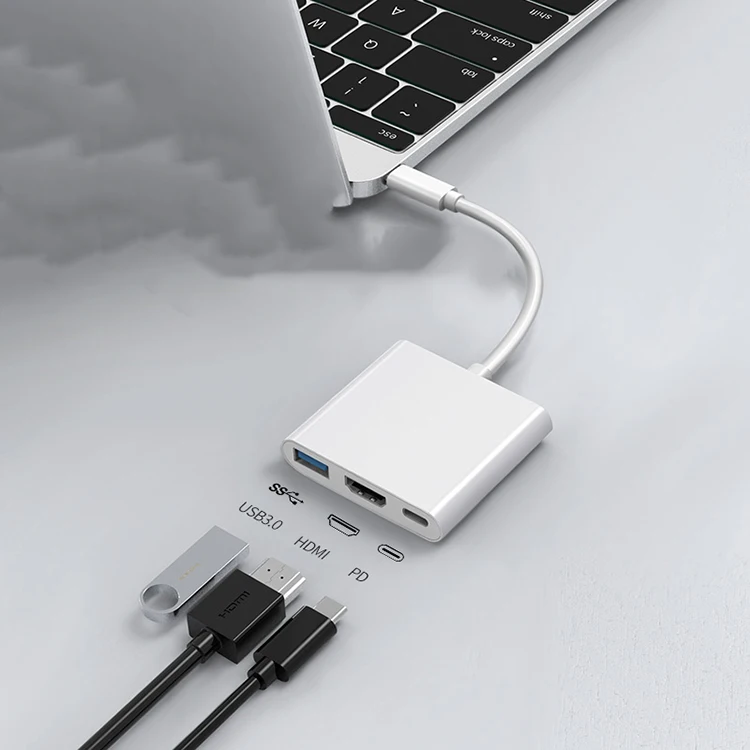 Настраиваемый логотип 3 в 1 взаимный обмен данными между компьютером и периферийными устройствами типа C многофункциональный концентратор для TYPE-C PD + USB HDTV