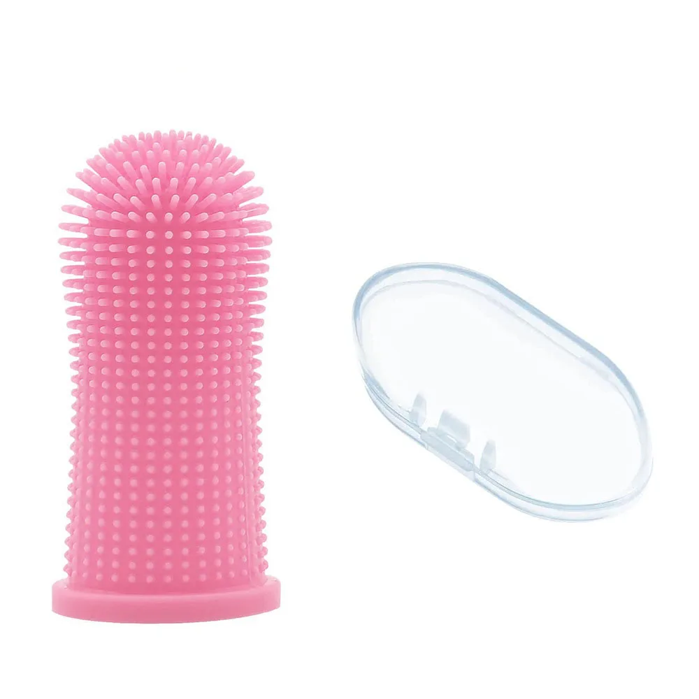 Pet Grooming Products Wholesale Dental Care Softer  Pet Dog Cleaning Brushing Finger Toothbrush for Dogs