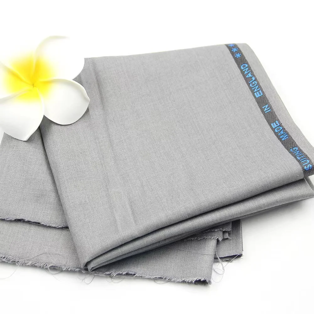 Wholesale price ready stock solid color polyester viscose T/R suiting fabric for mens suit