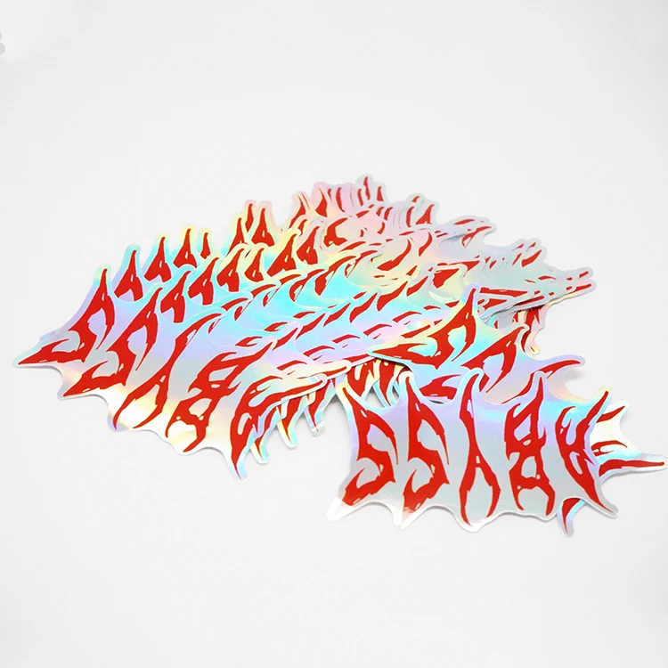 high quality waterproof die cut vinyl stickers label custom reflective holographic material stickers making