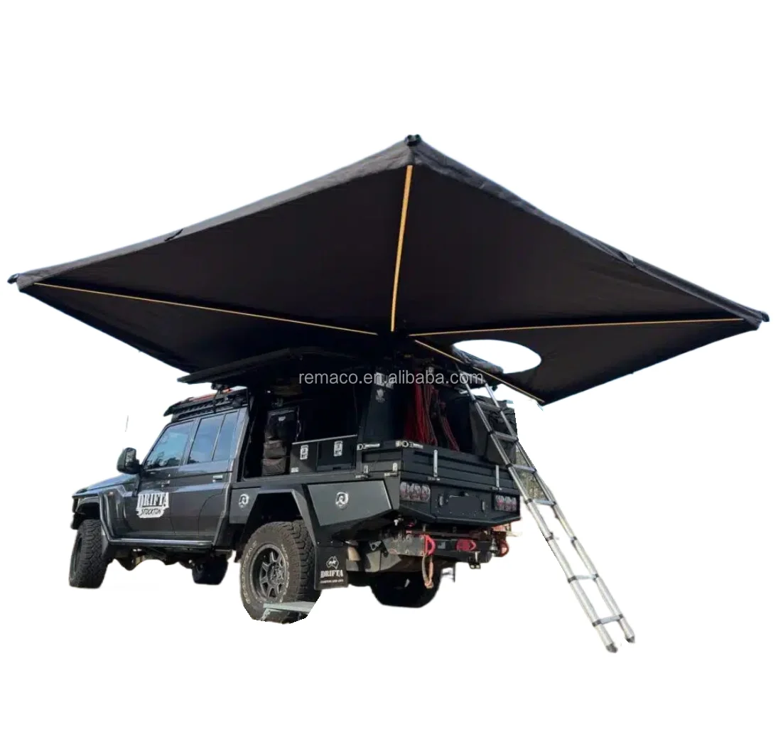 4X4 270 Degree Awning Freestanding with LED 270 XL Degree Awning with Side Walls for Cars Arms LED Freestanding Awning
