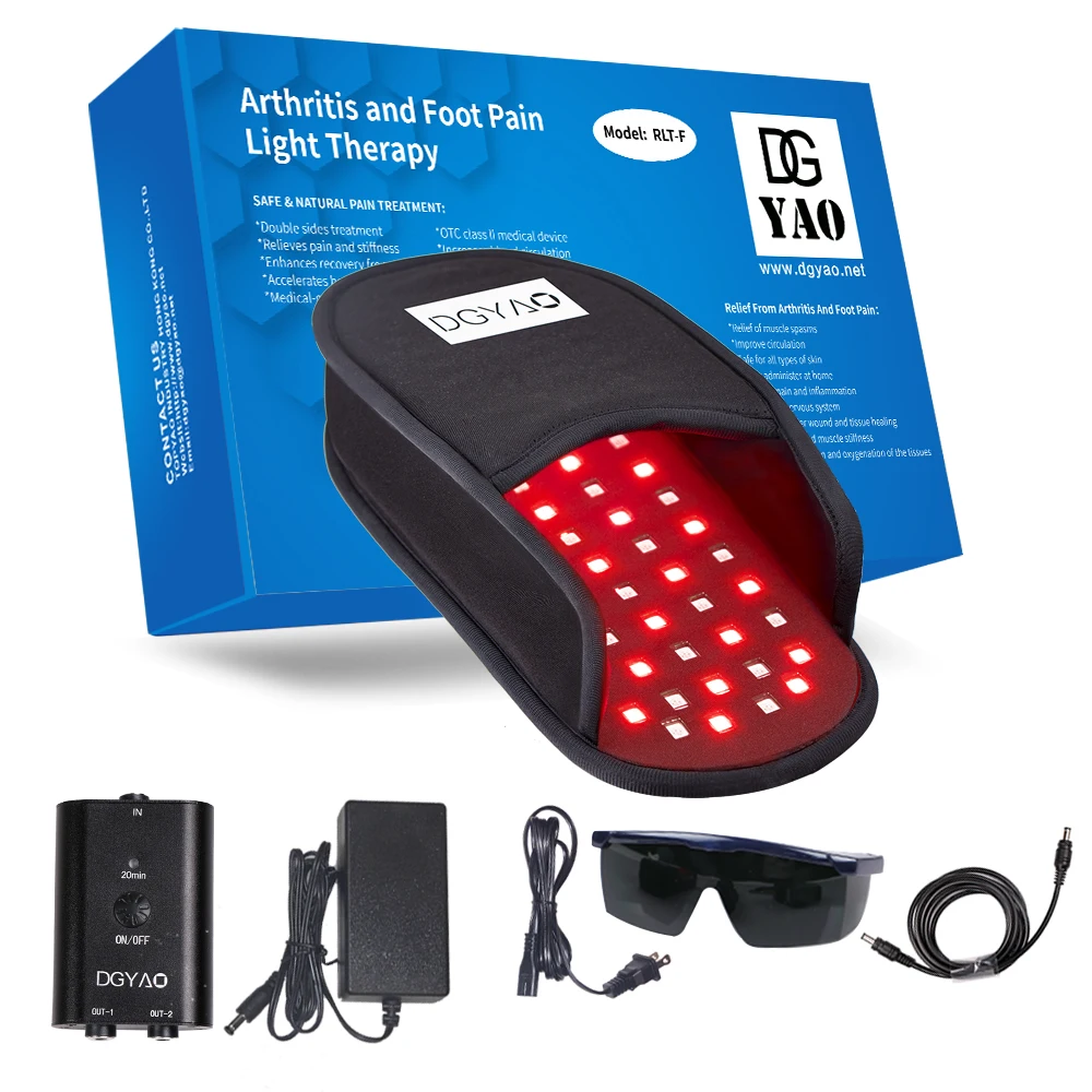 DGYAO 2021 New Led light Therapy Device Near Infrared LED 880nm Slipper for Foot Toes Pain Relief Red Light Therapy ( 1 pad)