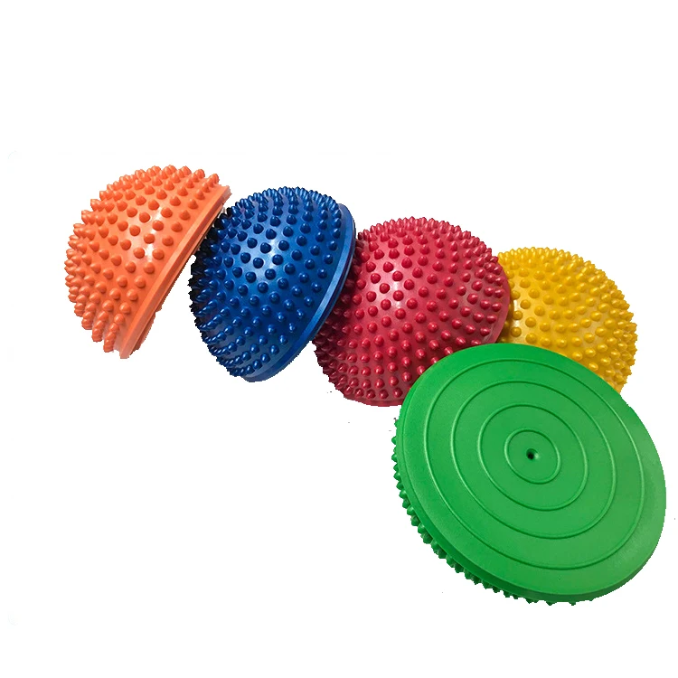 High quality PVC Balance Therapy Dome Half Round Yoga Foot Massage Spiky Ball