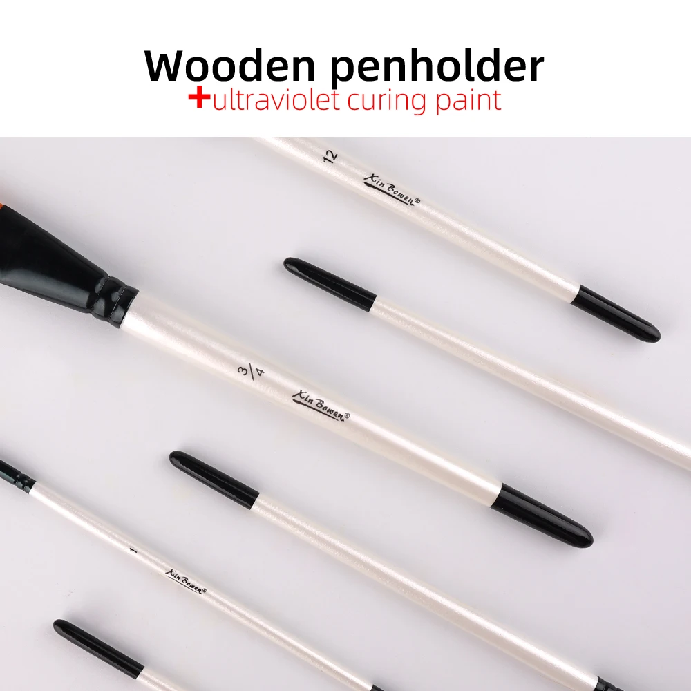 Xin Bowen Nylon Synthetic Hair Paint Brushes Wood Artist Graffiti Brush Set For Watercolor Oil Acrylic Paint Brush
