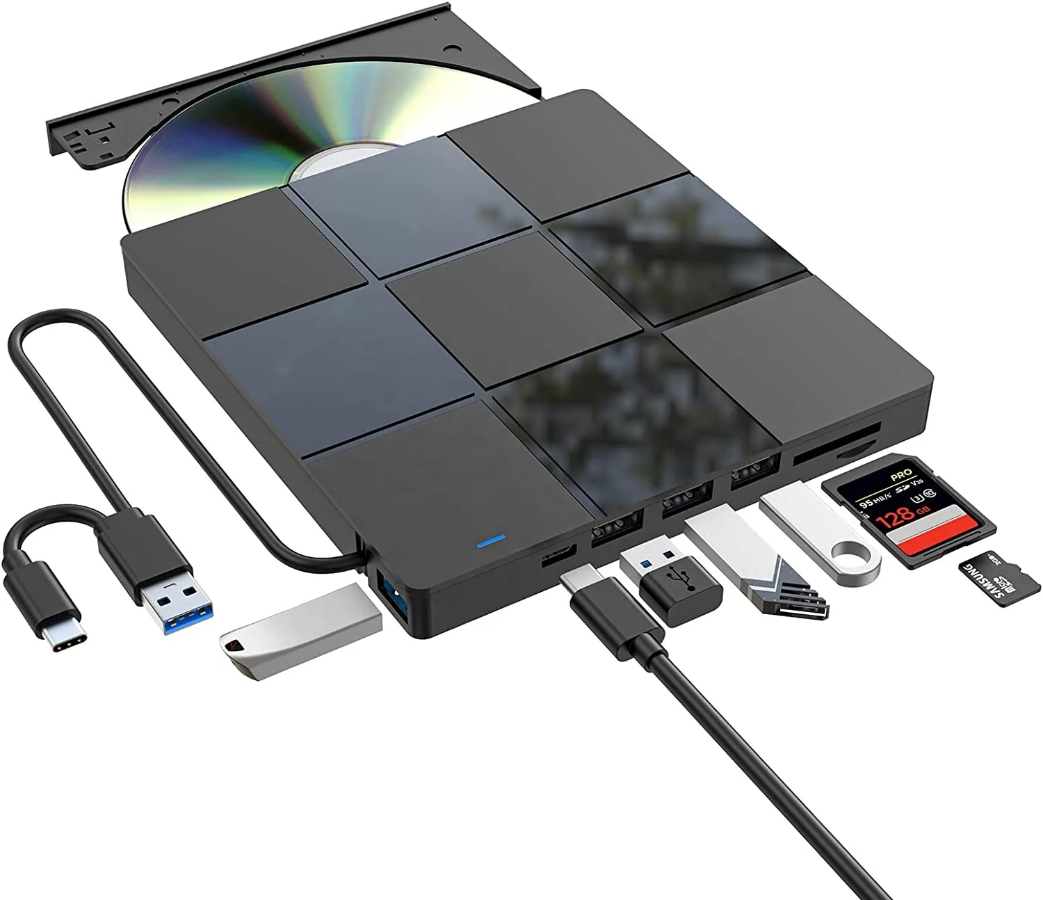 [GIET] Новый Внешний привод для компакт-дисков USB 3,0 портативный привод для компакт-дисков/Dvd +/-Rw тонкий привод для перезаписи DVD-дисков для ноутбуков и настольных ПК