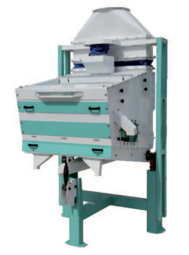 Rice milling grain cleaning and grading machine with cleaner and destoner