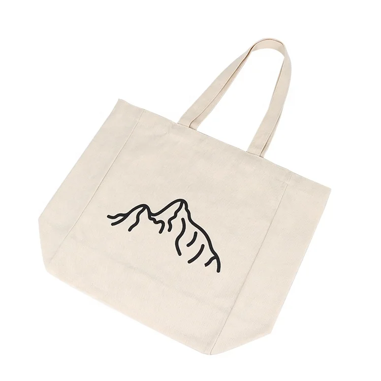 Oversize Custom Grocery Weekend Shopping Tote Bag  Canvas Cotton Bags with Pocket