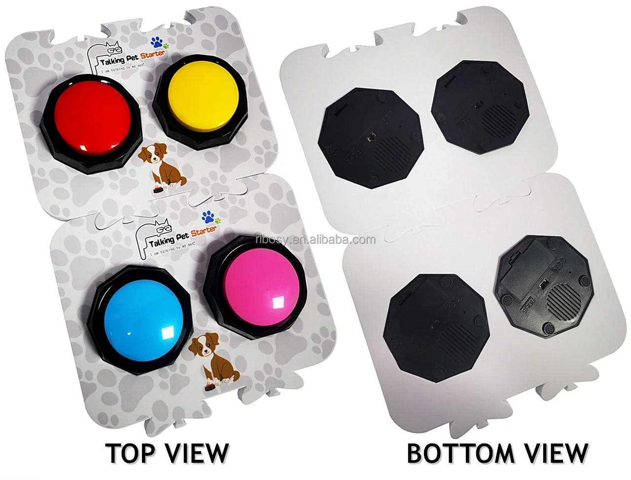 Promotional Gift Wholesale price recordable sound buttons DIY favorite button for dog training ( box of 4 buttons )