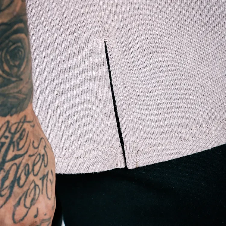 High quality 220 gsm cotton t shirt streetwear blank side slit casual sleeveless t shirt