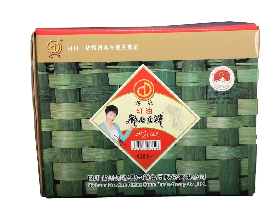 DANDAN Red Oil Pixian Broad Bean Paste Food Seasoning Wholesale Chili Sauce Bean Paste 12Kg Thick Broad Bean Sauce