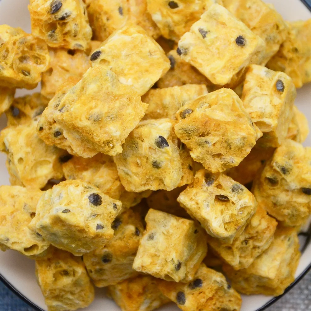 China fruit manufacturer healthy frozen dried fruit tea ingredient freeze dried passion fruit chunks