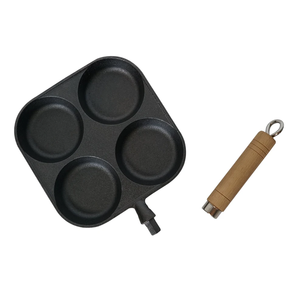 Non-stick Fried Egg Flat-bottomed Cookware Frying Pan Kitchen Cooking Pot 4 Cups Egg Frying Pan