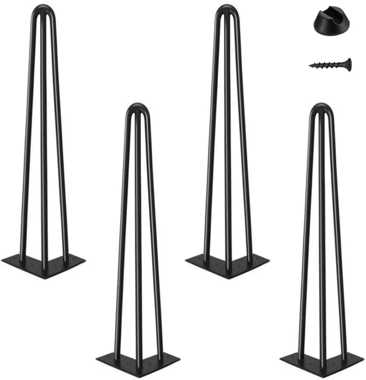 Mesa Patas Hairpin Patas a Horquilla Para Mesa de Acero Patas Muebles Robustas Con Tornillos Y Bases Protectoras